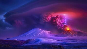 Flash of lightning in a magic frame. photo