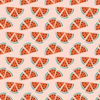Watermelon slices with seed Seamless Pattern. Abstract Summertime background or wallpaper concept. Isolated illustration Wallpaper, wrapping or Thematic card, posting or web promo banner, label vector