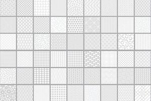 Collection of seamless geometric ornament patterns. Monochrome repeatable backgrounds. Endless grey and white prints, textile textures vector