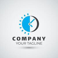 Time clock logo design simple template vector