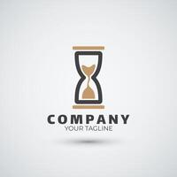 Sand time clock logo design simple template vector