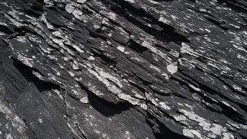 High-resolution dark slate rock texture background with rugged cracks and natural patterns for abstract designs, interior surfaces, and geological inspirations in stone architecture photo