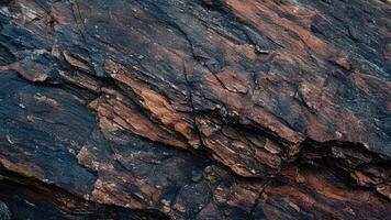 Dynamic rock formation with blue and orange hues, showcasing layered geological patterns and textures ideal for background design, architectural projects, and abstract natural art. photo