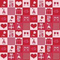 red valentines element geometric pattern vector