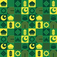 green ramadan element wrapping pattern vector