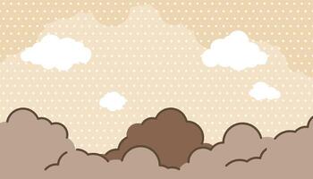 cute cartoon pastel clouds background vector