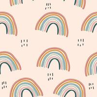 A pattern with rainbows and small elements vector
