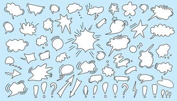 Huge set of dialog boxes, different options are hand drawn. vector