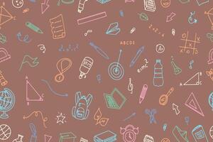 Back to school seamless pattern. Good for textile fabric design, wrapping paper and website wallpapers. vector