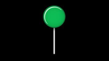 Lollipop on stick animation. Sweet candy animation. Animation for new years day, winter holiday, dessert, new years event Transparent background with alpha channel video