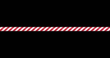 Candy cane line with red and white striped animation. Seamless line with striped candy pattern. Candy lines. Seamless animation Transparent background with alpha channel video