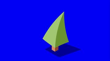 Isometric tree animation. Tree isometric elements. Isometric tree element for landscape design. Park element. Motion graphic, video