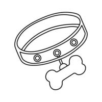 Dog bone continuous single line art drawing of concept doodle style outline illustration vector