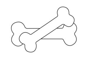 One continuous line drawing of dog and bone linear style Hand drawn minimalism illustration vector