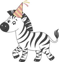 Zebra celebrating birthday vector