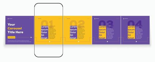 Tips sharing carousel template design for social media vector