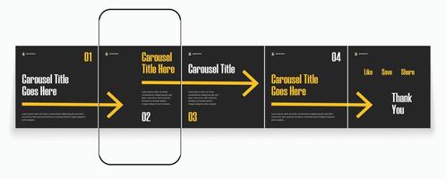Carousel post template set, editable carousel post, social media carousel post for business. vector