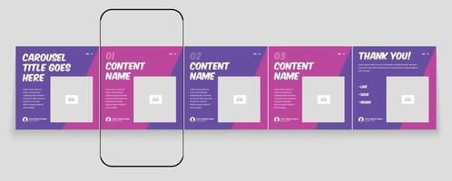 Editable carousel layout design for social media post. simple and minimal carousel layout design vector