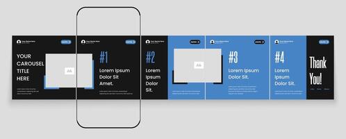 Tips sharing carousel post template or carousel banner design. Social media carousel template layout. vector