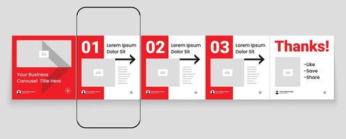 Set of social media carousel template layout vector