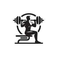 a man is doing a squat with a barbell vector