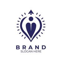 logo for a brand that is made up of a heart and an arrow vector