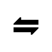 Exchange or switch silhouette icon with simple design and modern for web png