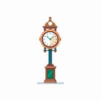A clock on a pole with a white background vector