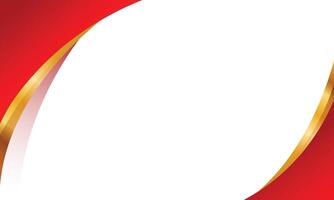 Modern background of red and gold luxury curved line border vector