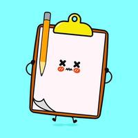 Angry Clipboard Character Playful Cartoon Clipboard with Mischievous Expression vector