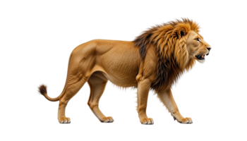A powerful lion, in full profile view, standing png
