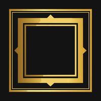 Rough gold Japanese square frame vector