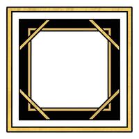 retro geometric ornamental frame and ornate golden corners. vector