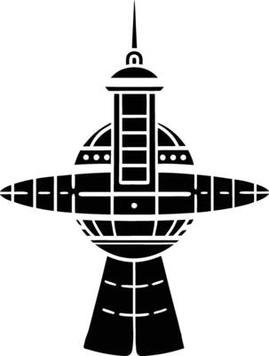 Space Station Silhouette Futuristic Orbital Design