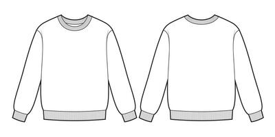 Oversized sweatshirt unisex front and back view vector