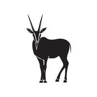 An antelope is standing in front of a white background vector
