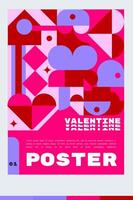 A poster with a colorful design and a red and purple vector