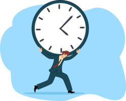 Workload and aggressive deadline causing exhaustion and burnout. Overworked office rout. Tired employee png