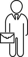 Man with bag icon Outline People clipart vector
