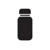 A bottle of syrup icon silhouette on white background vector