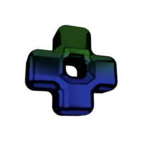 a cross shaped object with a green and blue color abstract png