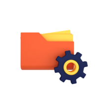 A folder with a gear and a file inside png
