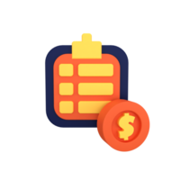 A checklist with a dollar coin and a checkbox png