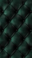 Luxurious dark green tufted leather with deep diamond quilting and button details, rich background photo