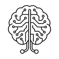tech inspired brain with a circuit board texture vector