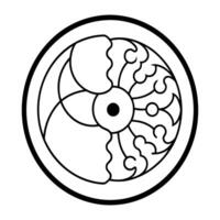 Yin-Yang Symbol with Brain Design vector