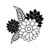 A drawing of a flower with the words quot flower quot on it vector
