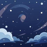 Mesmerizing snowfall illuminated against a dark background creating a magical winter vector