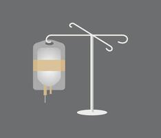 an iv bag hanging from a stand on a gray background vector