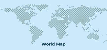World Map Background with Dot Pattern - Global Dotted Design vector